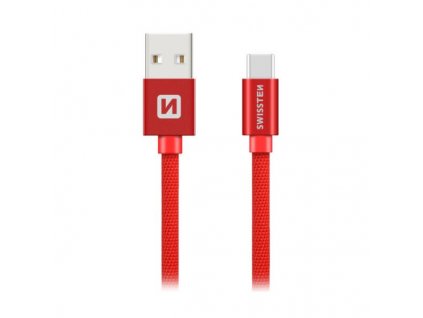 Swissten Datový Kabel Textile Usb / Usb-C 3,0 M Červený