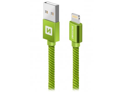 Swissten Datový Kabel Textile Usb / Lightning 2,0 M Zelený