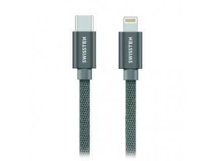 Swissten Datový Kabel Textile USB-C / Lightning 1,2 M Šedý