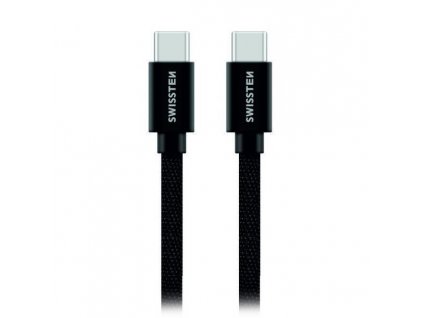 Swissten Datový Kabel Textile USB-C / USB-C 1,2 M Černý