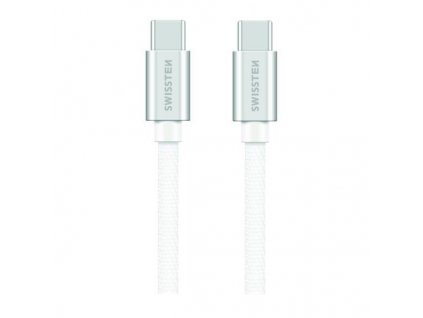 Swissten Datový Kabel Textile USB-C / USB-C 1,2 M Stříbrný