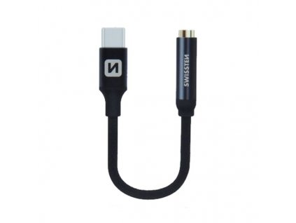 Swissten Audio Adaptér Textile Usb-C/Jack (Samice) 0,15 M Černý