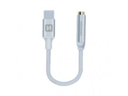 Swissten Audio Adaptér Textile Usb-C/Jack (Samice) 0,15 M Stříbrný