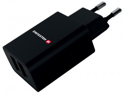 Swissten Síťový Adaptér Smart Ic 2X Usb 2,1A Power + Datový Kabel Usb / Lightning Mfi 1,2 M Černý