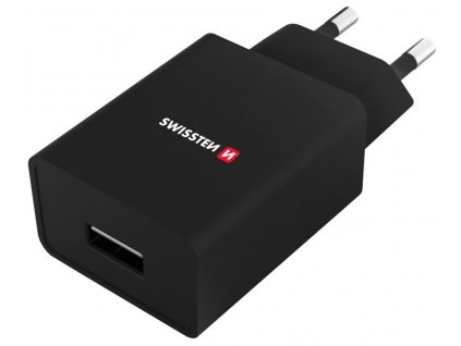 Swissten Síťový Adaptér Smart Ic 1X Usb 1A Power + Datový Kabel Usb / Micro Usb 1,2 M Černý