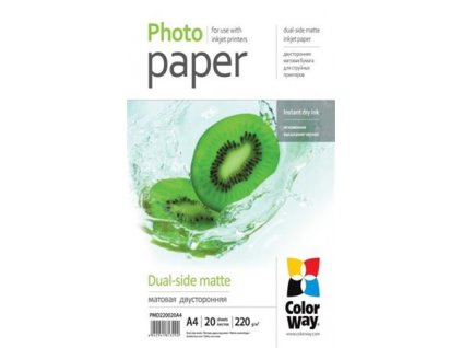 COLORWAY fotopapír/ dual-side matte 220g/m2, A4/ 20 kusů