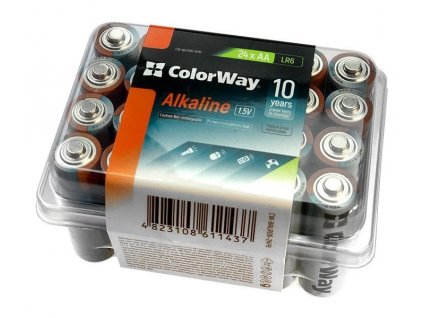 Colorway alkalická baterie AA/ 1.5V/ 24ks v balení/ Plastový box