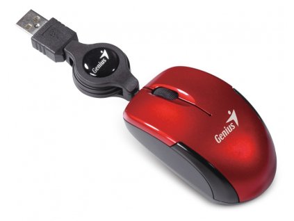 GENIUS Micro Traveler V2/ drátová/ 1200 dpi/ USB/ červená