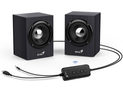 GENIUS repro SP-HF385BT/ 2.0/ Bluetooth 5.0/ 4W/ dřevěné/ černé