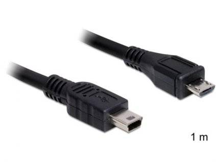 Delock Cable USB 2.0 micro-B male > USB mini male 1 m