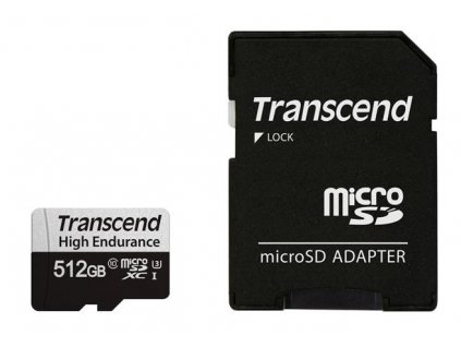 Transcend 512GB microSDXC 350V UHS-I U1 (Class 10) High Endurance paměťová karta, 95MB/s R, 45MB/s W