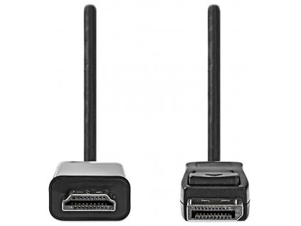 NEDIS kabel DisplayPort - HDMI/ zástrčka DisplayPort - zástrčka HDMI/ černý/ bulk/ 2m