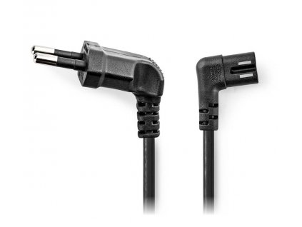 NEDIS napájecí kabel pro adaptéry/ Euro zástrčka - konektor IEC-320-C7/ úhlový-úhlový/ dvoulinka/ černý/ bulk/ 5m