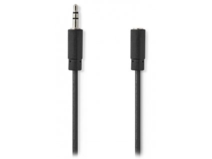 NEDIS prodlužovací stereo audio kabel s jackem/ zástrčka 3,5 mm - zásuvka 3,5 mm/ černý/ bulk/ 1m