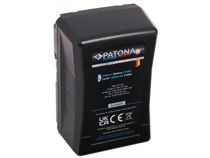 PATONA baterie V-mount pro digitální kameru Sony BP-230W 15000mAh Li-Ion 216Wh 14,4V 24A Platinum