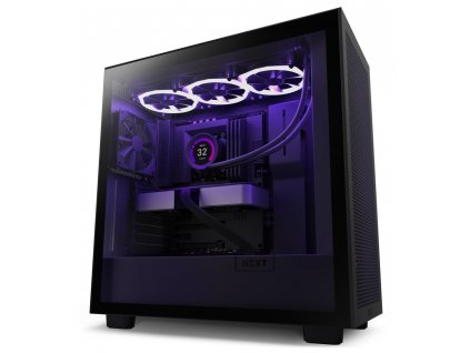 NZXT skříň H7 Flow edition / ATX / 2x 120 mm fan / USB-C / 2x USB / prosklená bočnice / mesh panel / černá