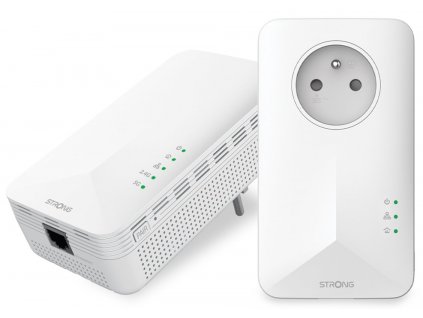 STRONG sada 2 adaptérů Powerline 1000 WF DUO FRV2/ Powerline 1000 Mbit/s/ Wi-Fi 1200 Mbit/s/ 2x LAN/ bílý