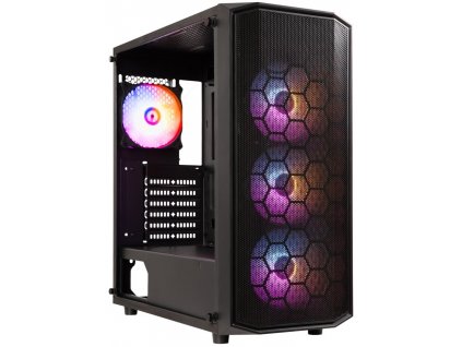 BitFenix skříň Garen / ATX / 4x120mm ARGB fan / 2xUSB 3.0 / USB 2.0 / tvrzené sklo / černá