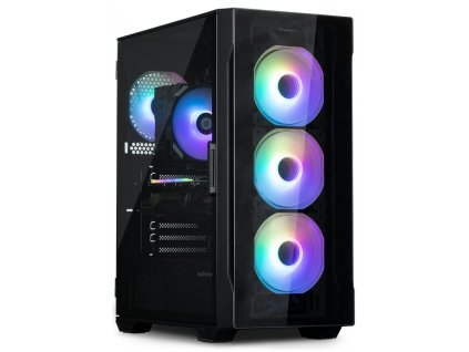 Zalman skříň I3 Neo / middle tower / ATX / 4x120 ARGB fan / 2xUSB 3.0 / 1xUSB 2.0 / skl. přední panel i bočnice / černá