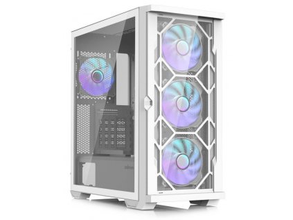 Zalman skříň Z10 Duo / ATX / 4x120 mm ARGB fan / 2xUSB 3.0 / USB-C / tvrzené sklo / bílá