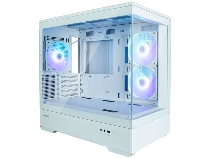 Zalman skříň P30 White / miniT / 3x120mm fan ARGB / USB 3.0 / USB-C / temperované sklo / bílý