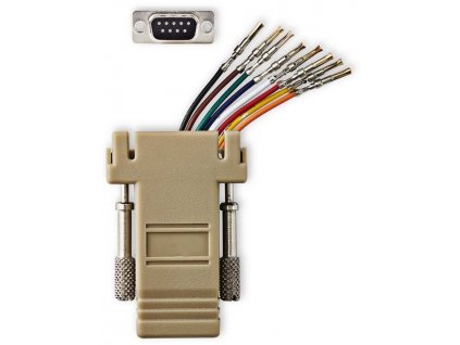 NEDIS serial adaptér/ zásuvka D-SUB 9-Pin - zásuvka RJ45/ pooniklovaný/ slonovinová kost/ blistr