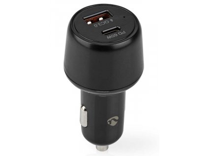 NEDIS nabíječka do auta/ 65 W/ 12 - 24 V DC/ 3.25 A/ USB-A/ USB-C/ automatická volba napětí/ černá