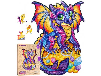 Puzzle Puzzler Puzzler dřevěné, barevné - Začarovaný drak