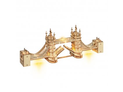 Hračka Robotime dřevěné 3D puzzle most Tower Bridge svítící