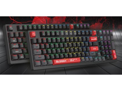 A4tech Bloody S98 RGB podsvícená mechanická herní klávesnice, USB, CZ/SK