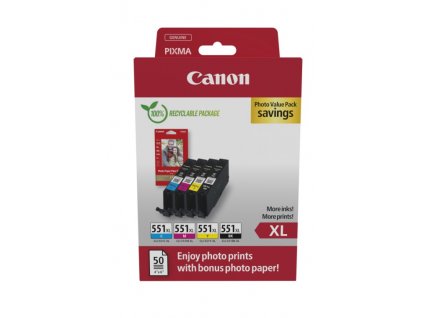 Canon cartridge CLI-551 XL C/M/Y/BK PHOTO VALUE / 4x11ml