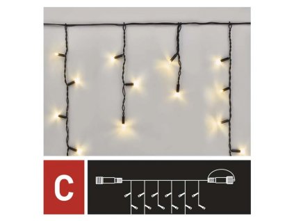 Emos LED Profi LED spojovací řetěz černý - rampouchy, 3 m, venkovní, teplá bílá