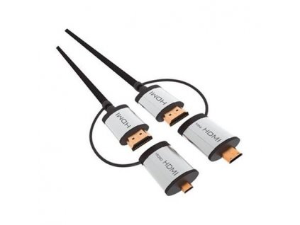 PLATINET OMEGA kabel HDMI v1.4 černý 1,5m + adapter na miniHDMI a microHDMI