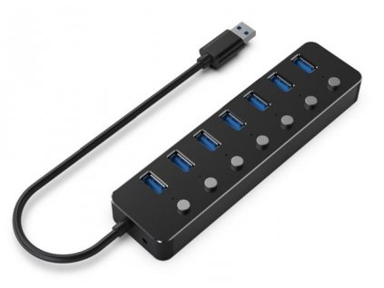 Gembird USB hub 7-port USB 3.1 (Gen 1) hub s vypínači