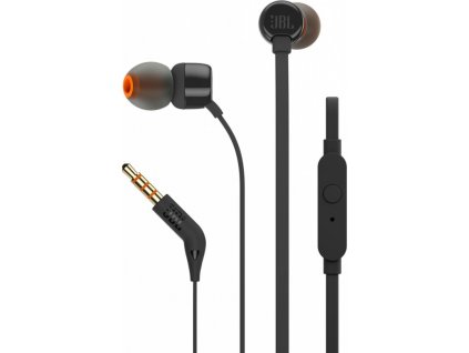 JBL Tune 160 - black (Pure Bass, plochý kabel)