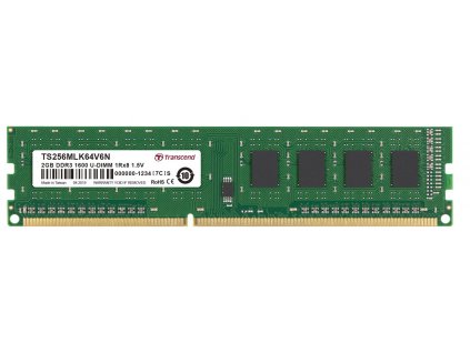 Transcend 2GB DDR3 1600 U-DIMM 1Rx8 256Mx8 CL11 1.5V