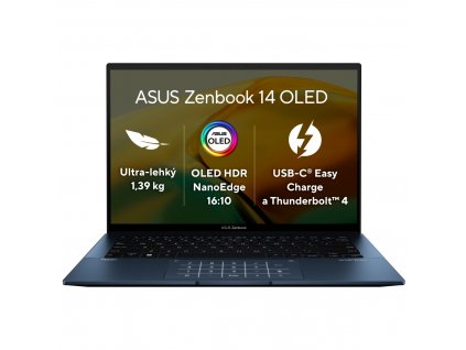 ASUS Zenbook 14 OLED/UX3402VA/i7-13700H/14''/2880x1800/16GB/1TB SSD/Iris Xe/W11H/Blue/2R