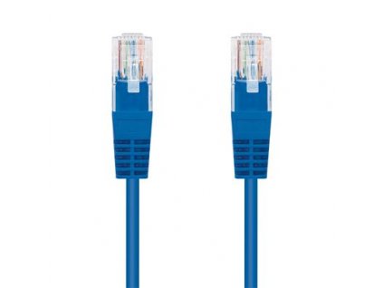 Kabel C-TECH patchcord Cat5e, UTP, modrý, 0,25m