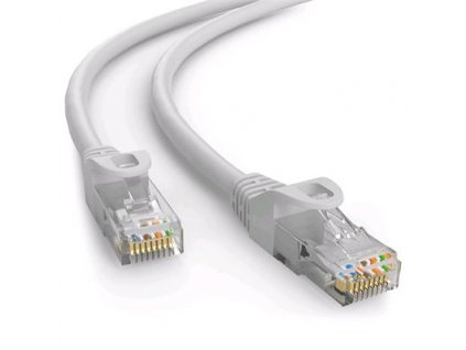 Kabel C-TECH patchcord Cat6e, UTP, šedý, 20m