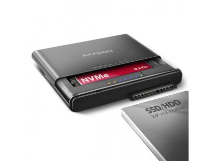 AXAGON ADSA-CC USB-C 10Gbps - NVMe M.2 SSD & SATA 2.5''/3.5'' SSD/HDD CLONE MASTER 2