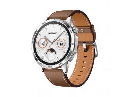 Huawei Watch GT 4/46mm/Silver/Elegant Band/Brown