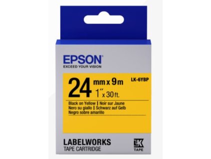 Epson Label Cartridge Pastel LK-6YBP Black/Yellow 24mm (9m)