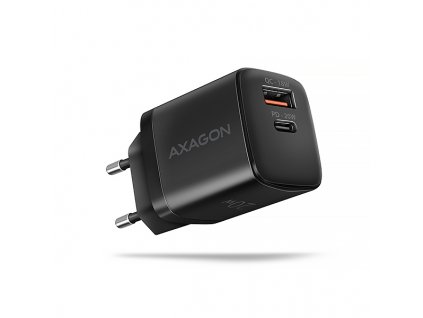 AXAGON ACU-PQ20 nabíječka do sítě 20W, 2x port (USB-A + USB-C), PD3.0/PPS/QC4+/AFC/Apple, černá