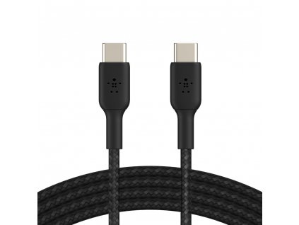 BELKIN kabel oplétaný USB-C - USB-C, 1m, černý