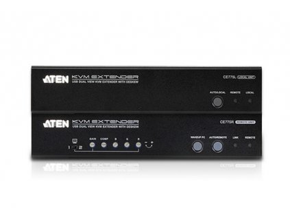 ATEN CE775 USB VGA Dual View Cat 5 KVM Extender with Deskew (1280 x 1024 na 300m)