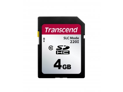 Transcend 4GB SDHC220I (Class 10) MLC průmyslová paměťová karta (SLC mode), 22MB/s R,20MB/s W, černá