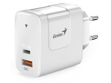 GENIUS nabíječka PD-65AC, 65W, rychlé nabíjení, USB-C PD3.0, USB-A QC3.0, bílá