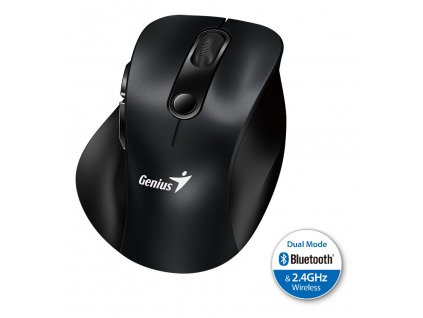 GENIUS Ergo 9000S Black/ duální Bluetooth + 2,4GHz/ 2400 dpi/ bezdrátová/ tichá/ černá