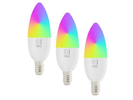 IMMAX NEO LITE SMART sada 3x žárovka LED E14 6W RGB+CCT, stmívatelná, Wi-Fi, Beacon, DO, TUYA