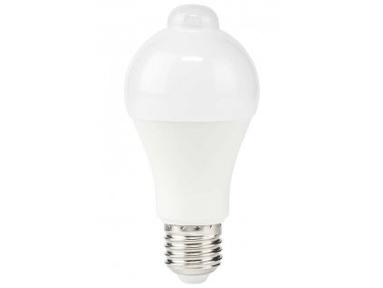 NEDIS LED žárovka E27/ A60/ 8,5 W/ 220 V/ 806 lm/ 3000 K/ teplá bílá/ detekce pohybu/ matná
